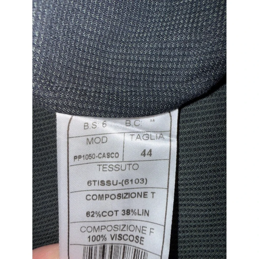 Mens Pino Porto Tailored Fit Micro Check Two-Button Black/Charcoal Grey Size 44